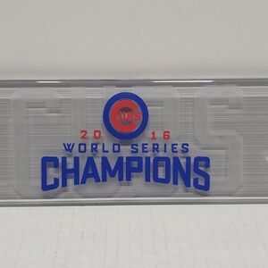 Chicago Cubs Champions 2016 World Series Glass Plaque
